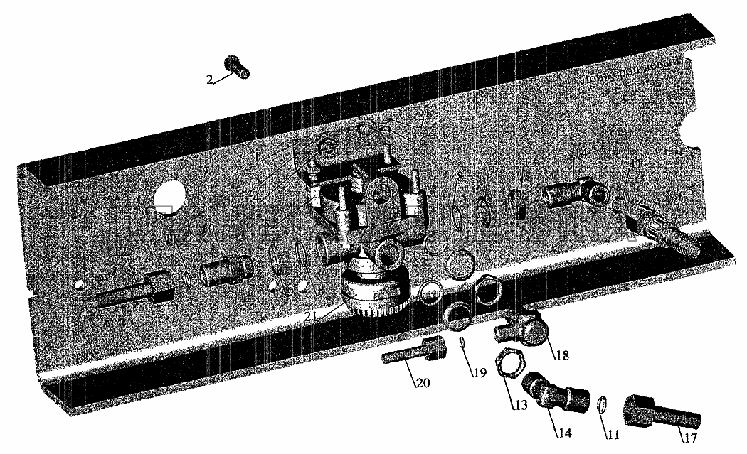 Установка ускорительного клапана и присоединительной арматуры на МАЗ-630308 МАЗ-6303 (2005)